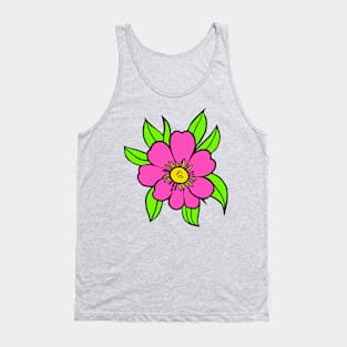 Big Pink Tropical Flower Tank Top